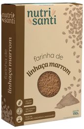 FARINHA DE LINHAÇA MARROM 150G - NUTRISANTI (3D)